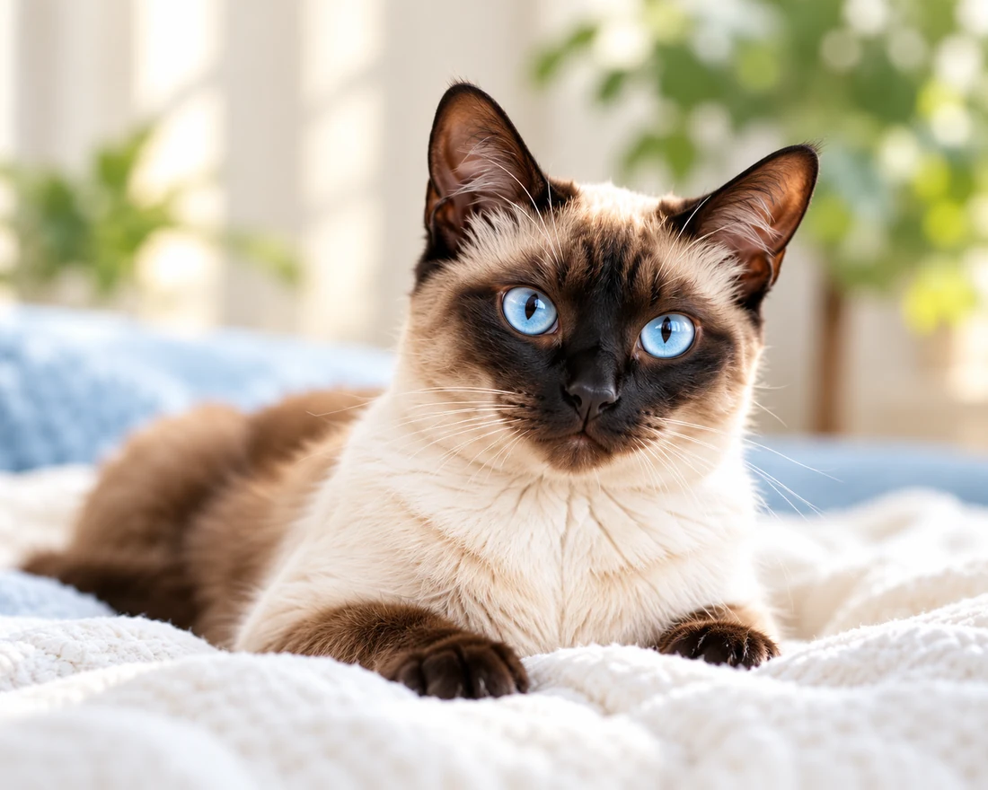 A seal-point Siamese with blue eyes
