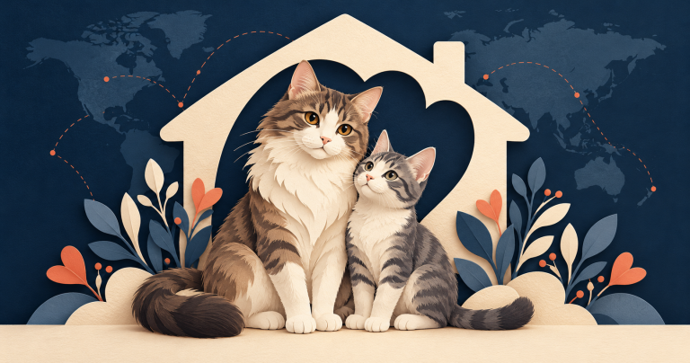Catopedia global cat rescue directory illustration